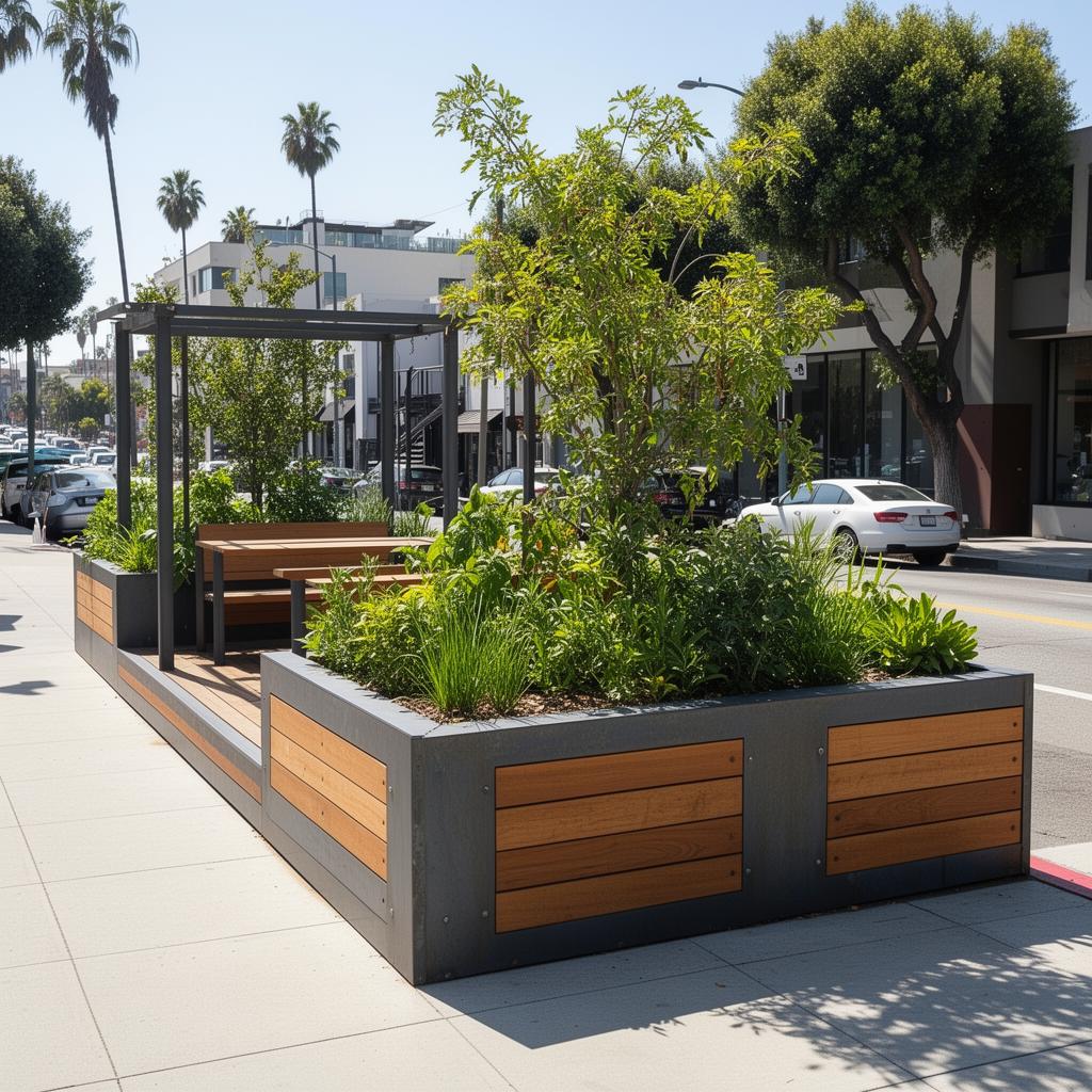 Steel Frame Parklet in Los Feliz